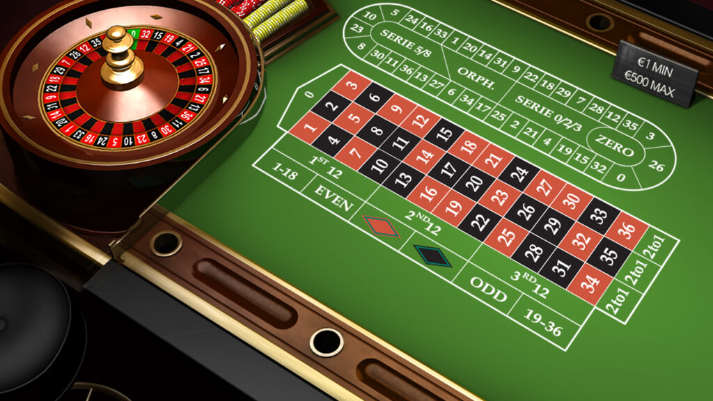 Presentadora en vivo frente a mesa de ruleta virtual en plataforma de juegos de apuestas online.