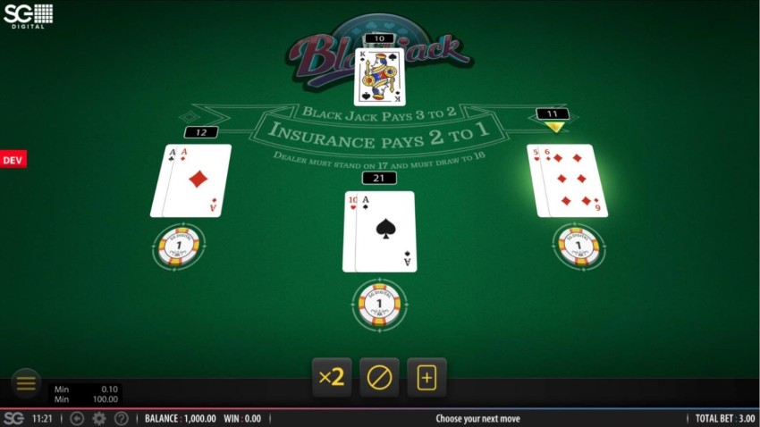 Juego online con As en el Blackjack